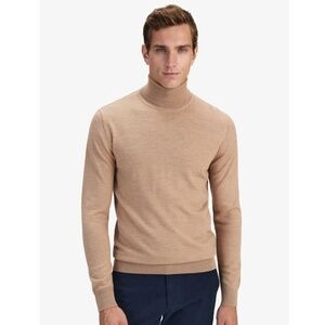 Banana Republic Men’s Knit Sweater Turtleneck Camel Tan 100% Merino Wool Sz XL